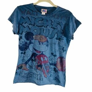 Disney Blue Mickey Mouse Short Sleeve Tee